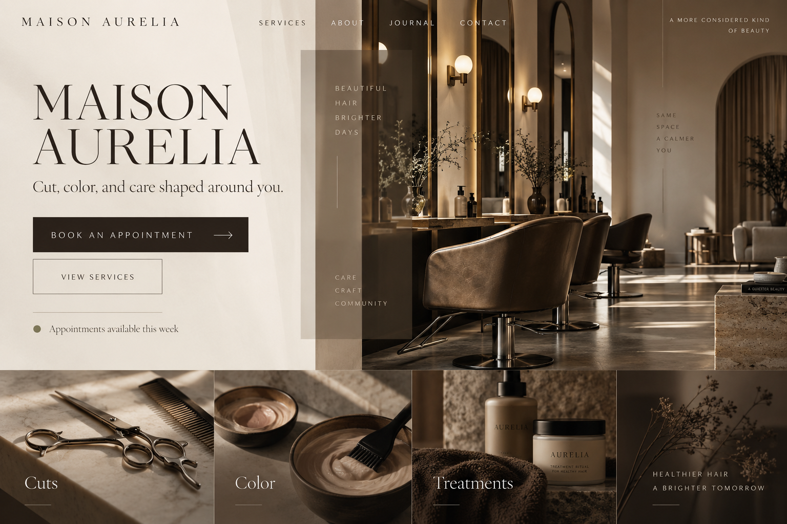 Salon business website concept