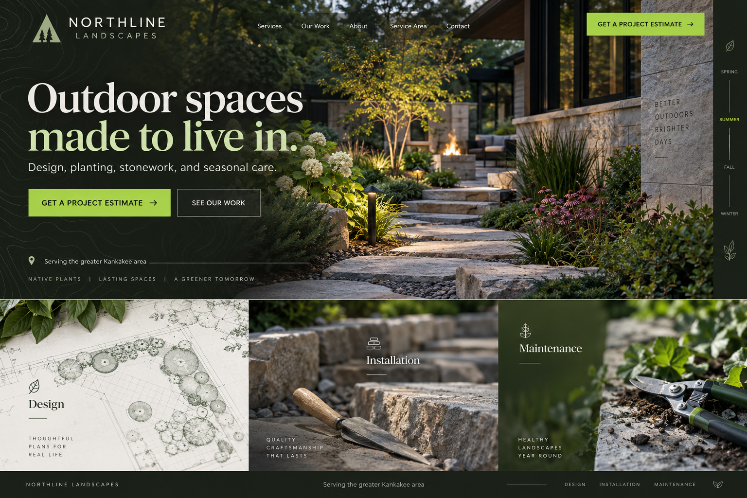 Landscaping business website concept